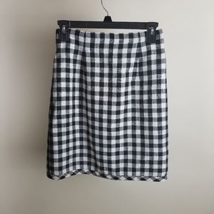 Black Gingham Pencil Skirt